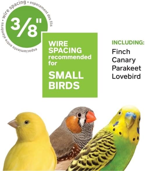 Prevue Pet Parakeet Manor Bird Cage with Handle - Versatile Carrier for Home or Travel, Small Bird Accessories, Easy Storage, Ideal for Canaries, Budgies, Finches, Parakeets, and More