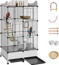 Encrypted Bird Cage Large Bird Cages 57-Inch, Top Storage Space, Bottom Splash Guard with Essential Bird Supplies – Durable & Spacious Aviary – Budgies & Cockatiels
