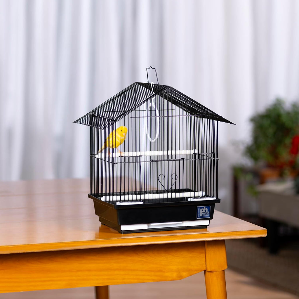 Prevue Pet Parakeet Manor Bird Cage with Handle - Versatile Carrier for Home or Travel, Small Bird Accessories, Easy Storage, Ideal for Canaries, Budgies, Finches, Parakeets, and More